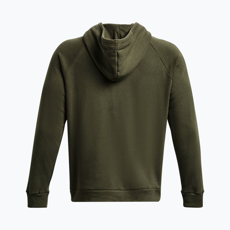 Under Armour ανδρική κουκούλα Rival Fleece Logo HD marine από πράσινο/λευκό 5