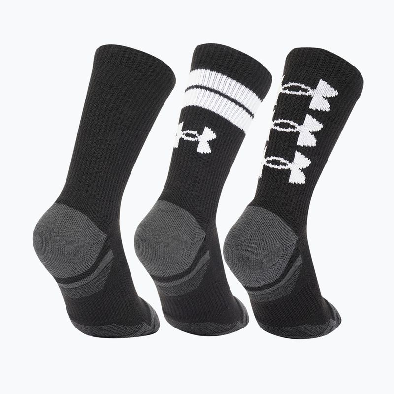 Under Armour Perf Tech Nov Crew 3P κάλτσες προπόνησης μαύρες/μαύρες/λευκές 2