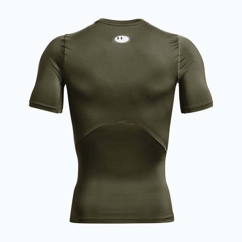 Under Armour HG Armour Comp SS ανδρικό μπλουζάκι προπόνησης marine από πράσινο/λευκό 5