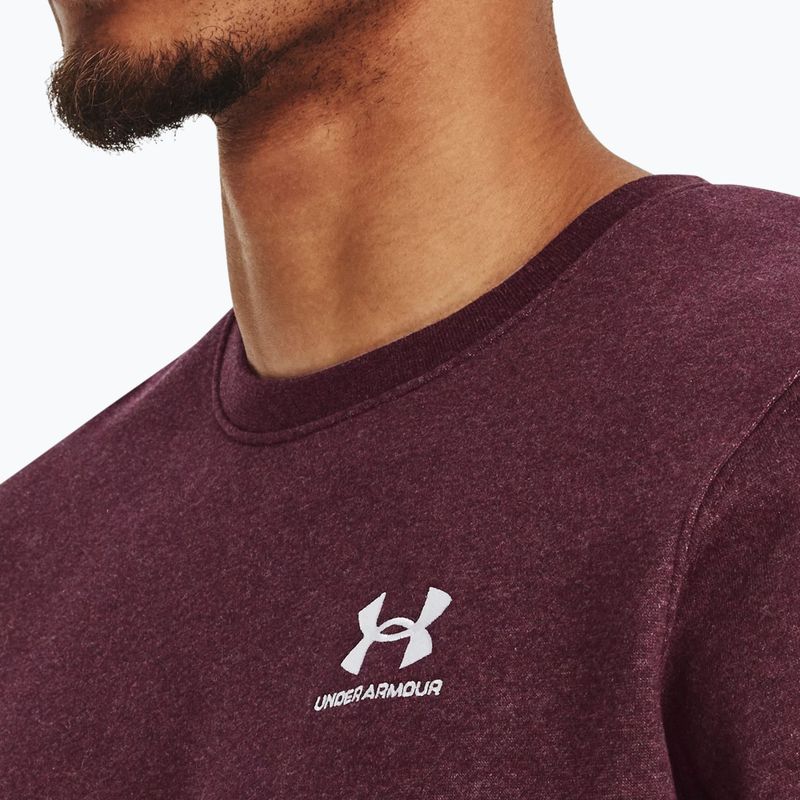 Ανδρικό φούτερ Under Armour Essential Fleece Crew φούτερ σκούρο καφέ/λευκό 3