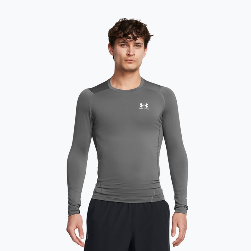 Ανδρικό Under Armour Heat Gear Armour Comp castlerock/λευκό μακρυμάνικο για προπόνηση