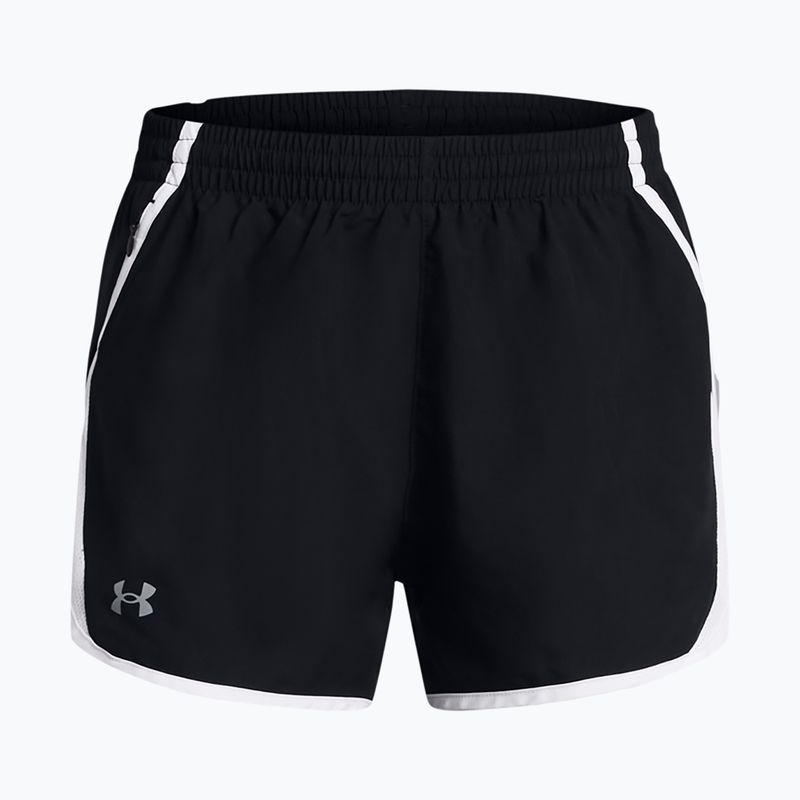 Under Armour Fly By 3" γυναικείο σορτς για τρέξιμο μαύρο / λευκό / αντανακλαστικό 5