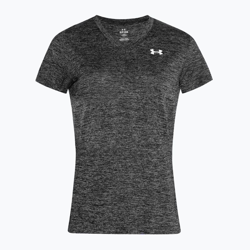 Under Armour Tech V-Twist μαύρο/λευκό γυναικείο μπλουζάκι προπόνησης 3