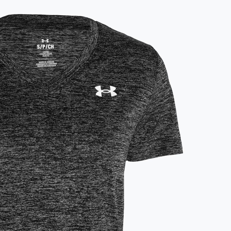 Under Armour Tech V-Twist μαύρο/λευκό γυναικείο μπλουζάκι προπόνησης 5