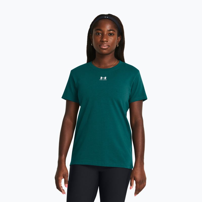 Under Armour Off Campus Core hydro teal/λευκό γυναικείο μπλουζάκι προπόνησης