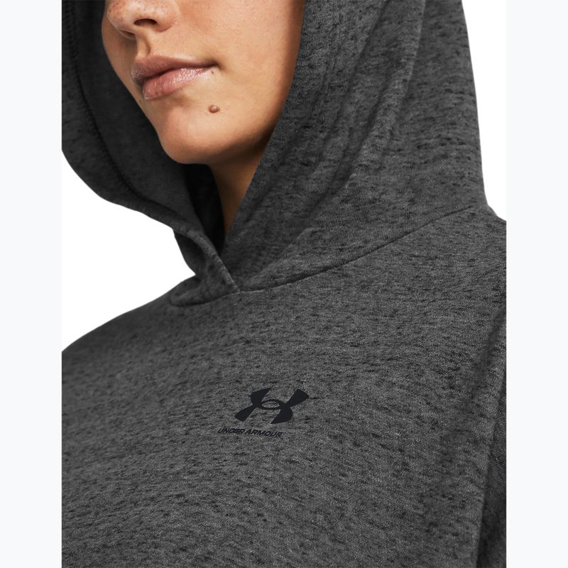 Under Armour γυναικείο φούτερ προπόνησης Rival Terry OS Hoodie castlerock full heather/μαύρο 3