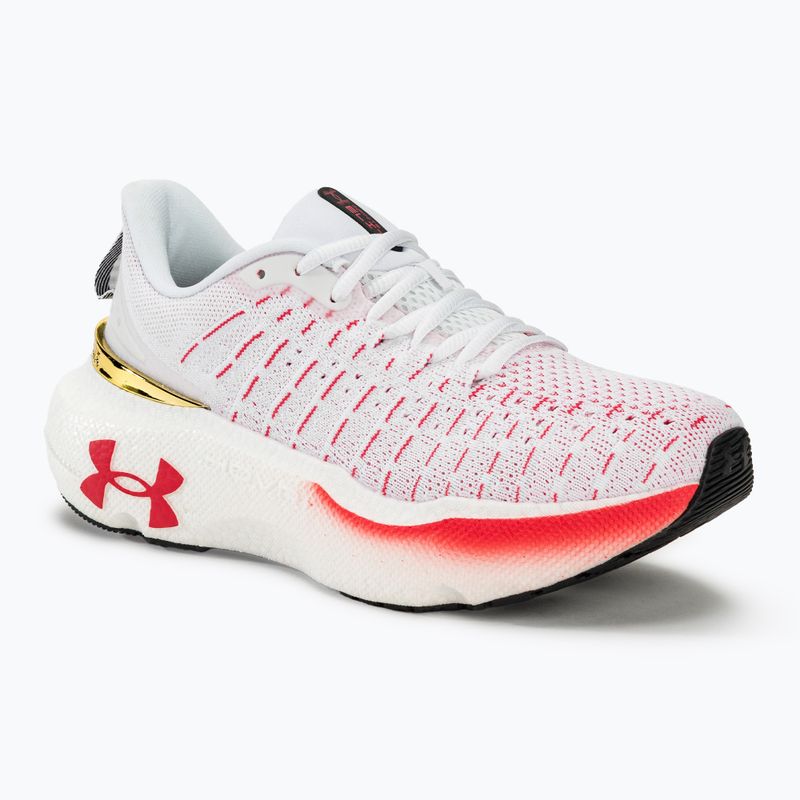 Under Armour Infinite Elite γυναικεία παπούτσια τρεξίματος λευκό/μαύρο/μεταλλικό χρυσό