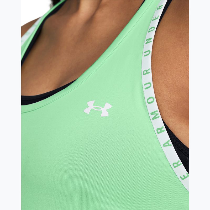 Under Armour Knockout Tank matrix πράσινο/λευκό γυναικείο προπονητικό μπλουζάκι 3