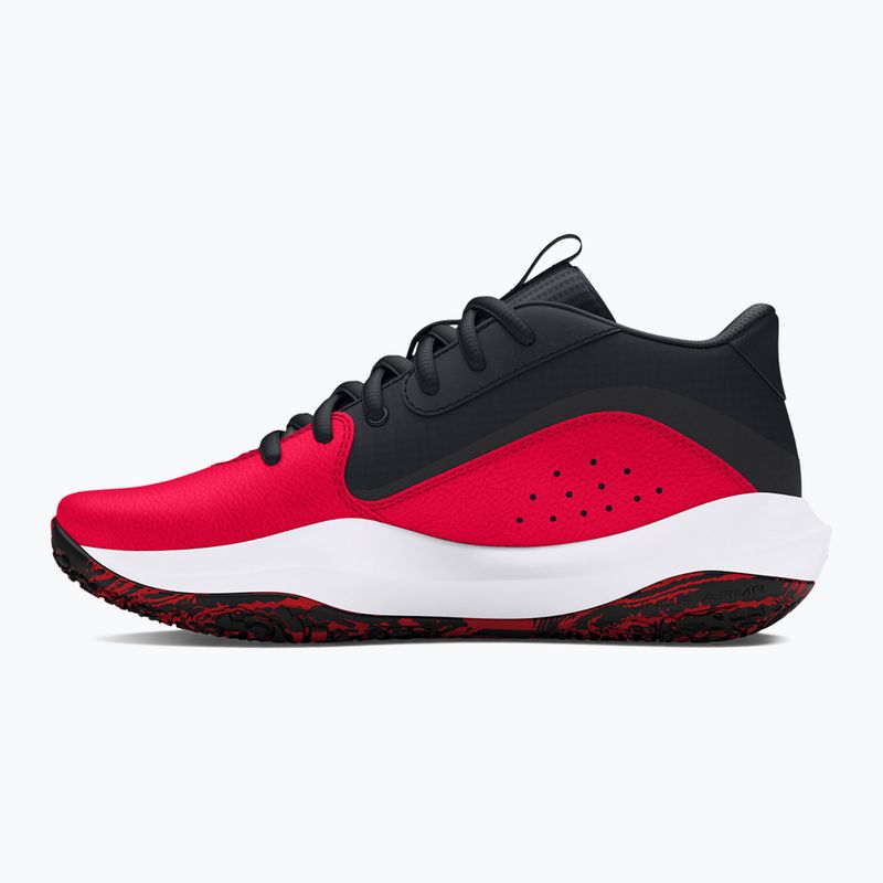 Under Armour GS Lockdown 7 κόκκινα/μαύρα/λευκά παιδικά παπούτσια μπάσκετ 10