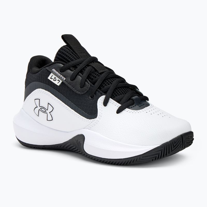 Under Armour GS Lockdown 7 παιδικά παπούτσια μπάσκετ λευκό/μαύρο/μαύρο