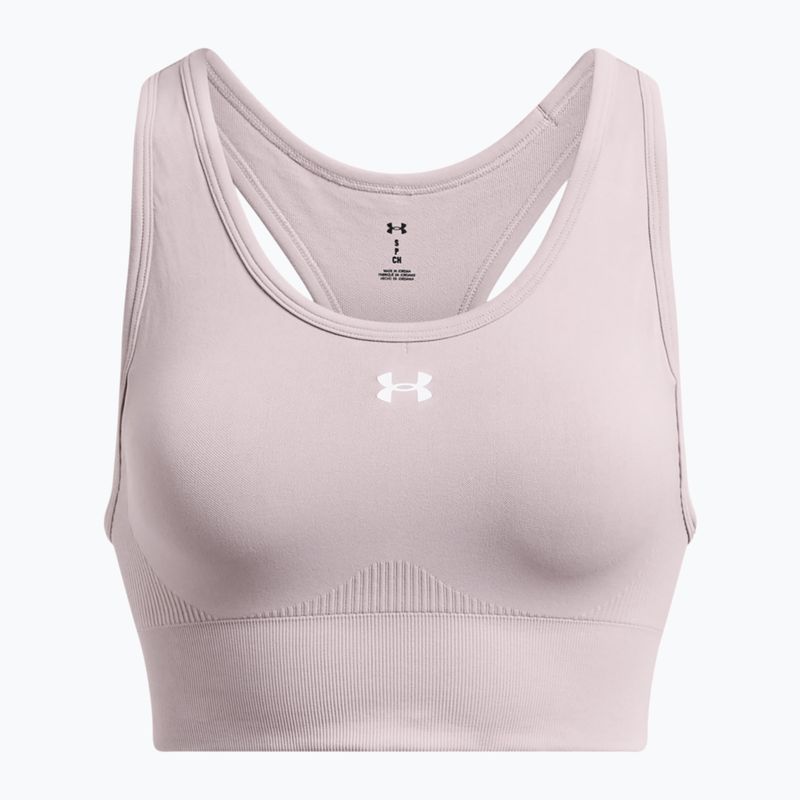 Under Armour Vanish Seamless Mid Branded τετράγωνο γκρι/λευκό σουτιέν προπόνησης 4