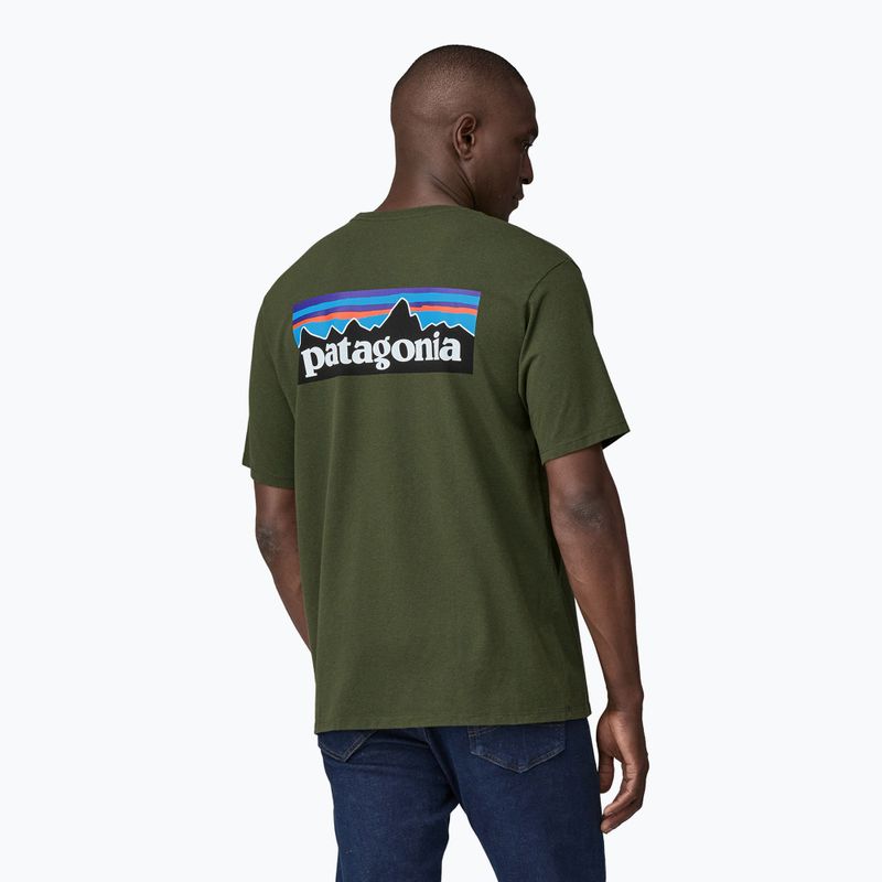 Ανδρικό Patagonia P-6 Logo Responsibili-Tee trekking shirt torrey pine green 2