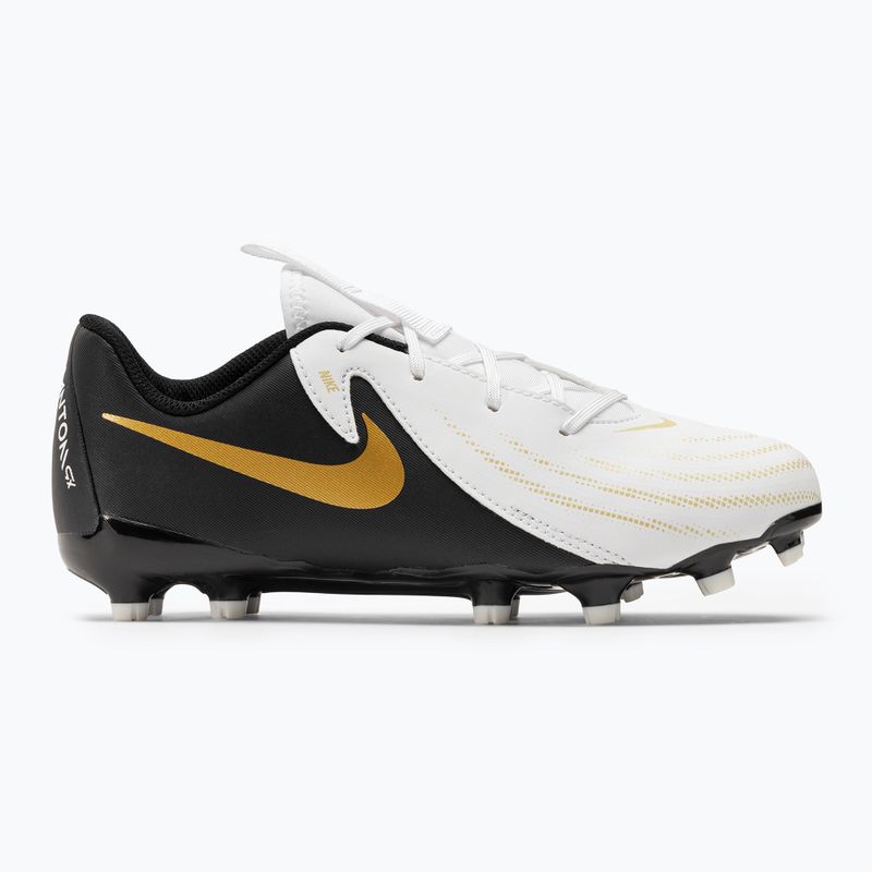 Nike Phantom GX II Academy FG/MG Junior παιδικά ποδοσφαιρικά παπούτσια λευκά/μεταλλικό χρυσό νόμισμα/μαύρο παιδικά ποδοσφαιρικά παπούτσια 2