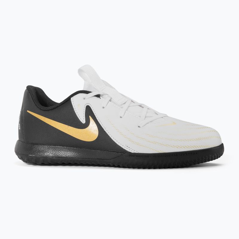 Παιδικά παπούτσια ποδοσφαίρου Nike Phantom GX II Academy IC white/metallic gold coin/black 2