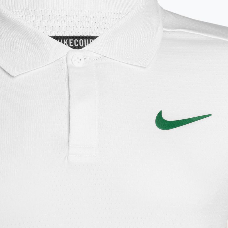 Ανδρικό Nike Court Dri-Fit Advantage Tennis Polo Shirt λευκό/μαλκίτης 3