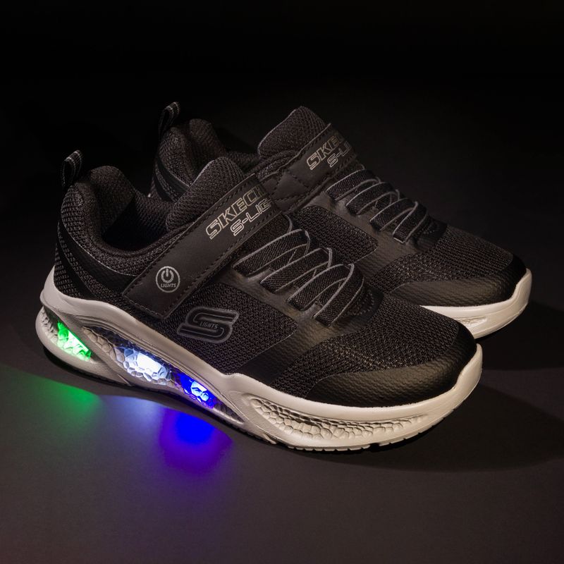 SKECHERS παιδικά παπούτσια προπόνησης Skechers Meteor-Lights μαύρο/γκρι 7