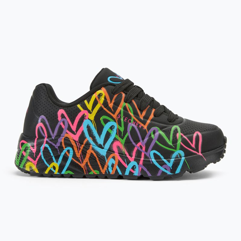 Παιδικά παπούτσια SKECHERS JGoldcrown Uno Lite Spread The Love black/multicolor 2