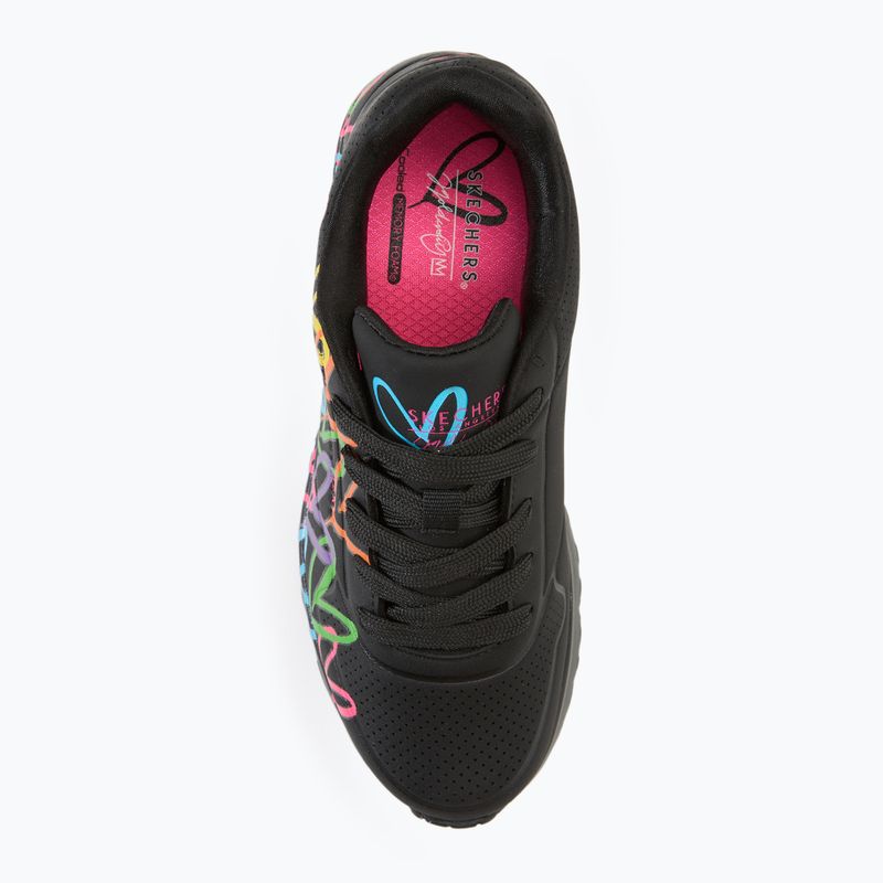 Παιδικά παπούτσια SKECHERS JGoldcrown Uno Lite Spread The Love black/multicolor 5