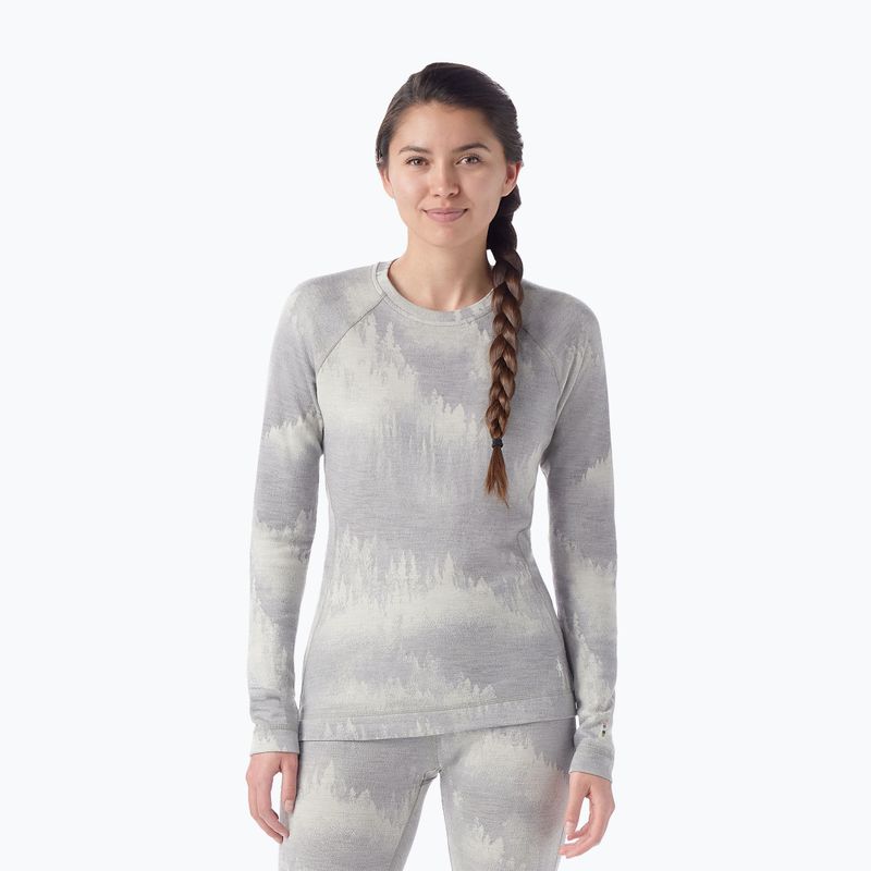 Γυναικείο Smartwool Merino 250 Baselayer Crew Boxed θερμικό μακρυμάνικο ανοιχτό γκρι ομίχλη πεύκα