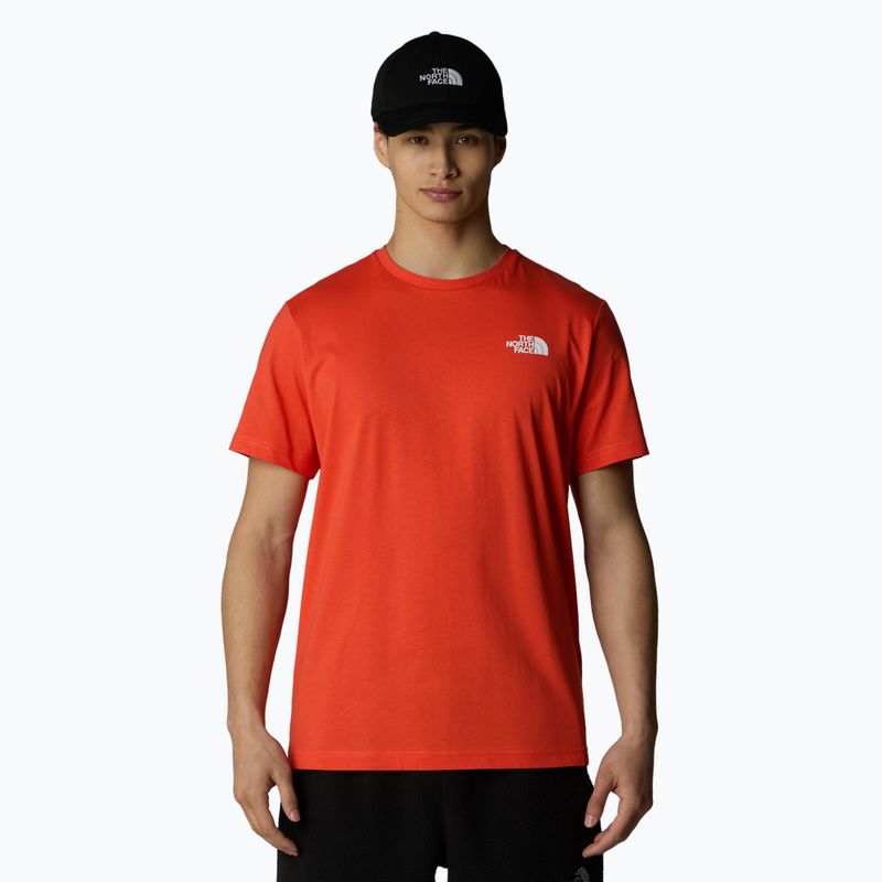 Ανδρικό μπλουζάκι The North Face Box Nse crimson orange/black