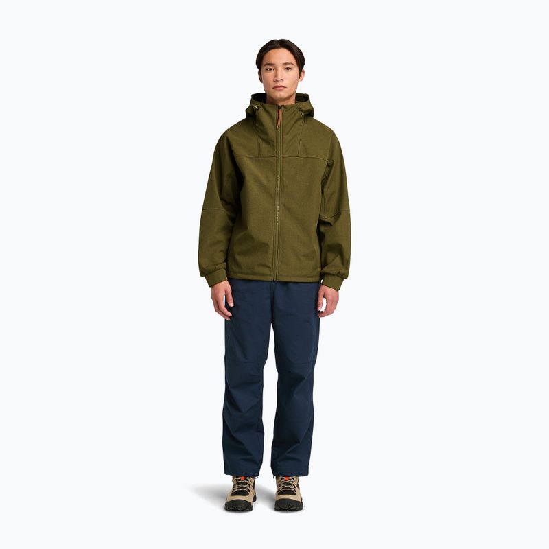 Ανδρικό μπουφάν Timberland Softshell με κουκούλα σκούρο λαδί 2