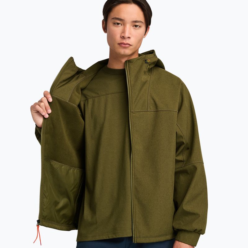 Ανδρικό μπουφάν Timberland Softshell με κουκούλα σκούρο λαδί 4