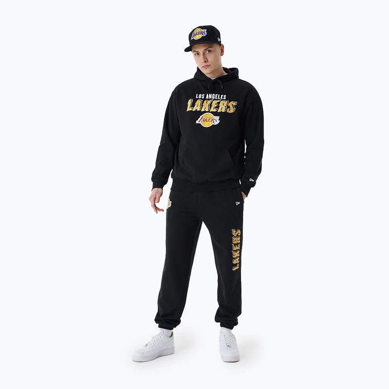 Ανδρικό New Era Team Script OS Hoody Los Angeles Lakers μαύρο 3