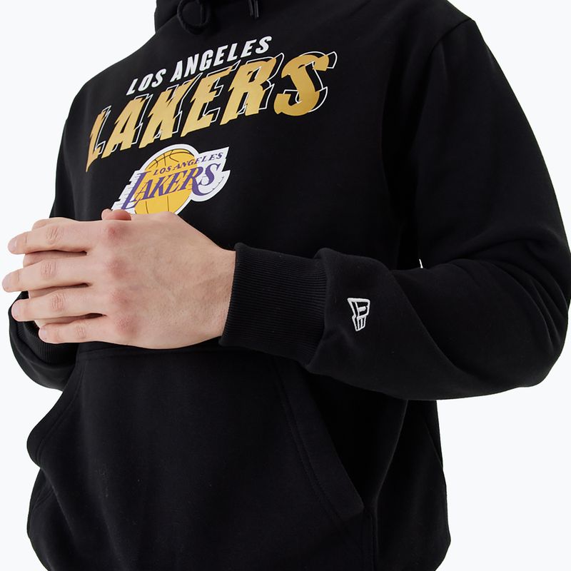 Ανδρικό New Era Team Script OS Hoody Los Angeles Lakers μαύρο 5