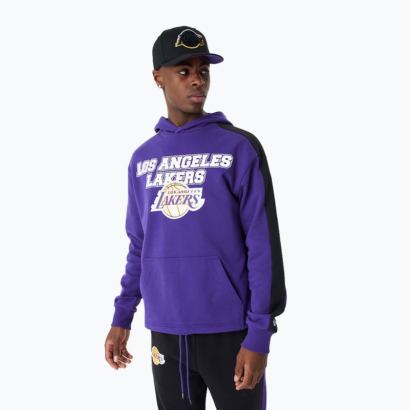 Ανδρικό New Era NBA Large Graphic OS Hoody Los Angeles Lakers φούτερ μοβ