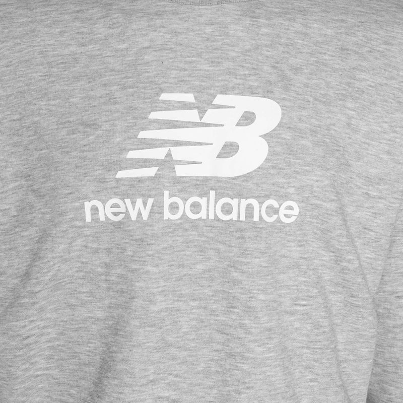 Ανδρικό New Balance Stacked Logo French Terry Crew αθλητικό γκρι φούτερ 5