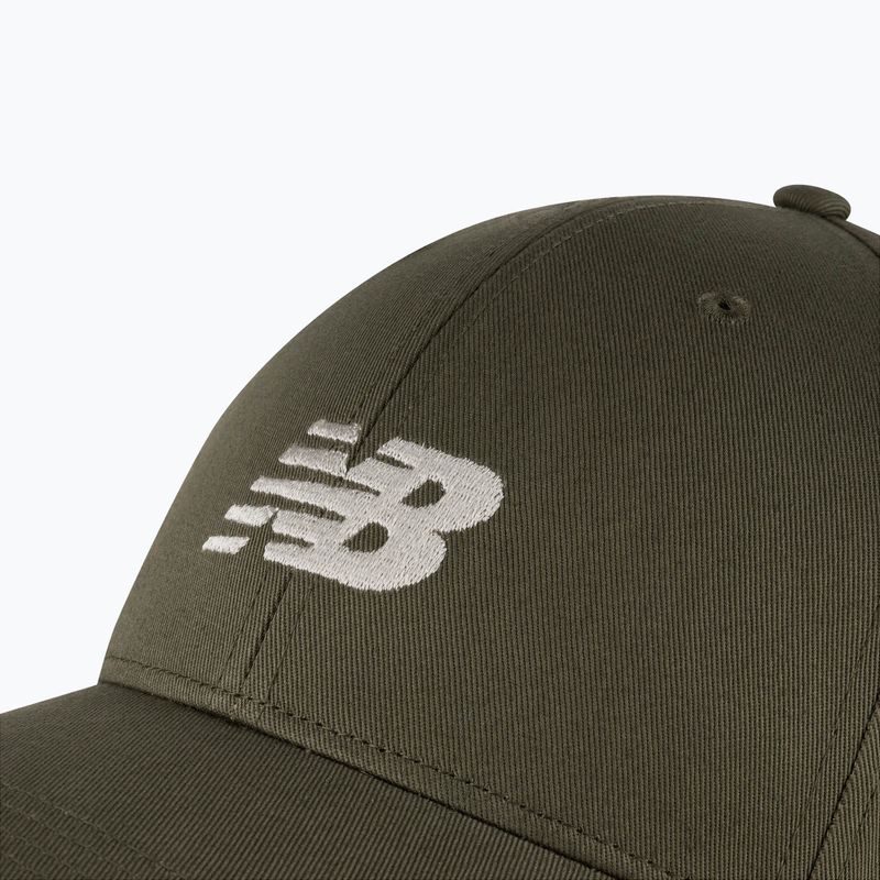 Καπέλο μπέιζμπολ New Balance 6 Panel Structured Snapback dark olive 3