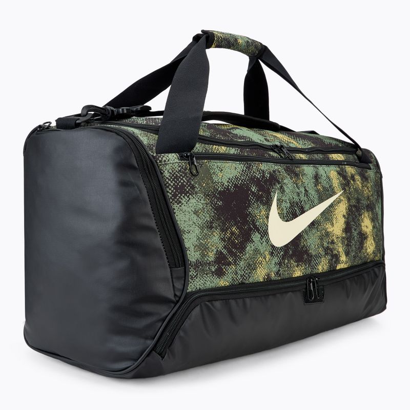 Nike Brasilia 9.5 60 l τσάντα προπόνησης λάδι πράσινο/μαύρο/γαλάκτωμα καρύδας 2