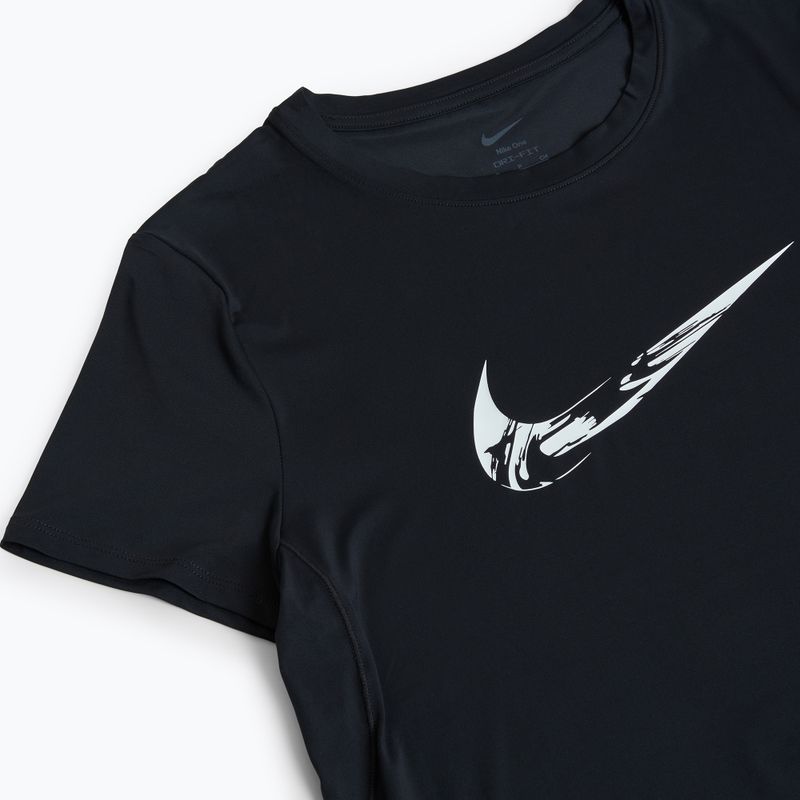 Γυναικεία αθλητική μπλούζα Nike One Dri-Fit μαύρο/λευκό 3