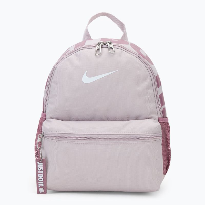 Nike Brasilia Just Do It Mini 11 l παιδικό αστικό σακίδιο πλάτης πλατινέ βιολετί/ δαμασκηνί/ λευκό