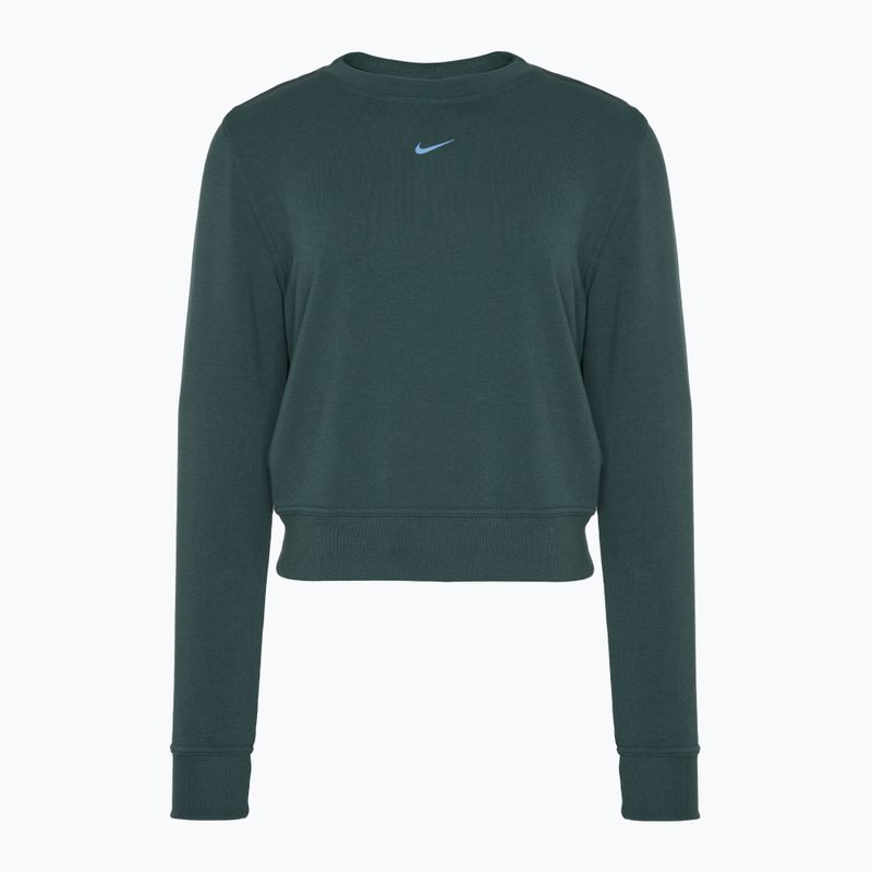 Nike Dri-FIT One Crew Neck French Terry γυναικείο φούτερ vintage πράσινο/ μαύρο