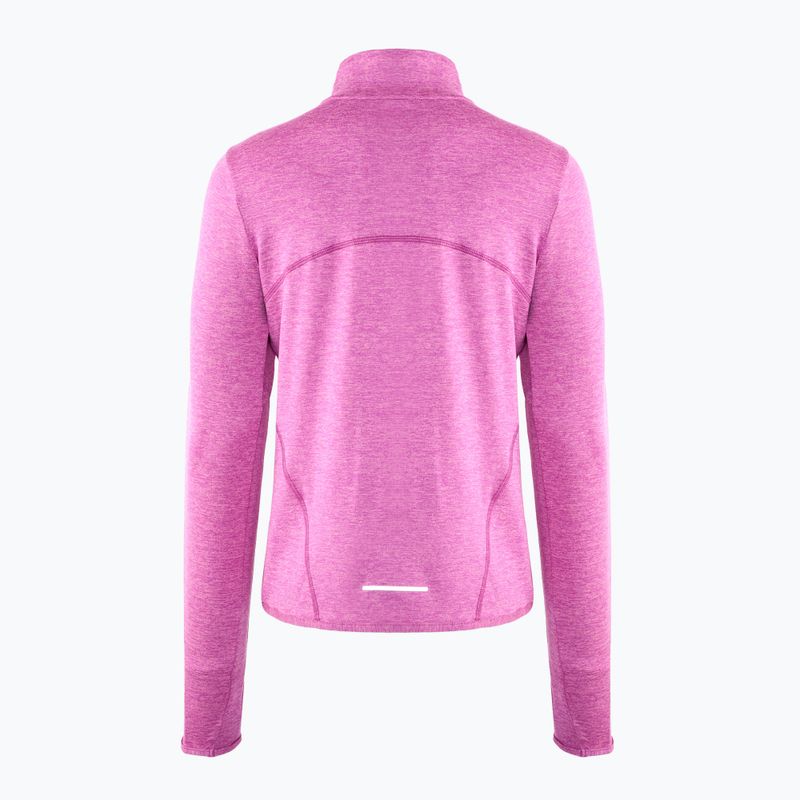 Nike Swift Element UV 1/4-Zip γυναικείο μακρυμάνικο για τρέξιμο φούξια, δαμασκηνί/δερματίνη 2