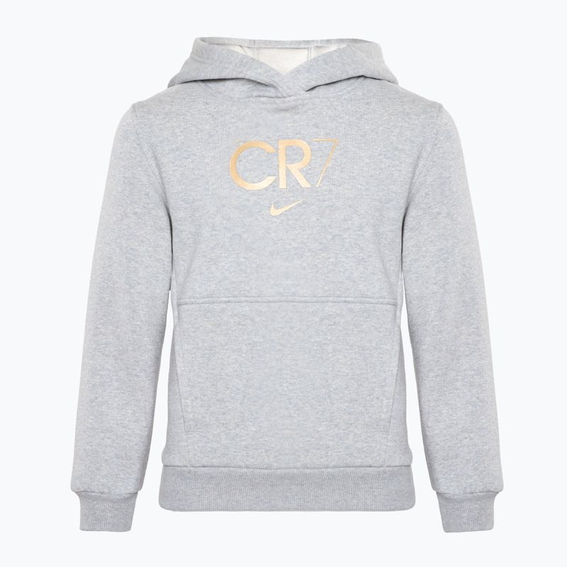 Παιδικό φούτερ Nike CR7 Club Fleece γκρι καπνός/δερματίνη/μεταλλικό χρυσό φούτερ για παιδιά