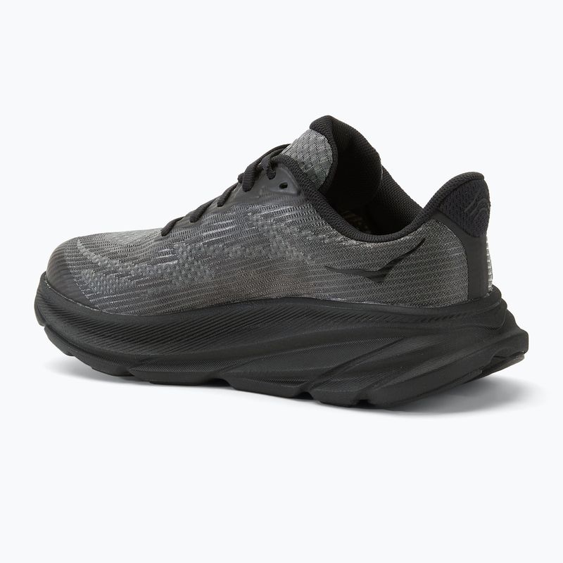 HOKA Clifton 9 μαύρο/μαύρο ανθρακί παιδικά παπούτσια για τρέξιμο 3