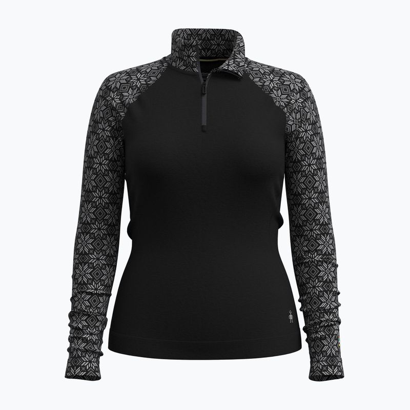 Γυναικεία θερμική μπλούζα Smartwool Classic Thermal Merino Base Layer 1/4 Zip Boxed black digi snow 3