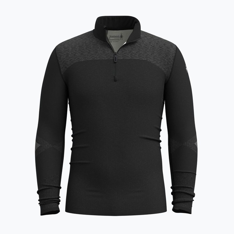 Ανδρικό Smartwool Intraknit Thermal Merino Base Layer 1/4 Zip μαύρο/λευκό θερμικό φούτερ