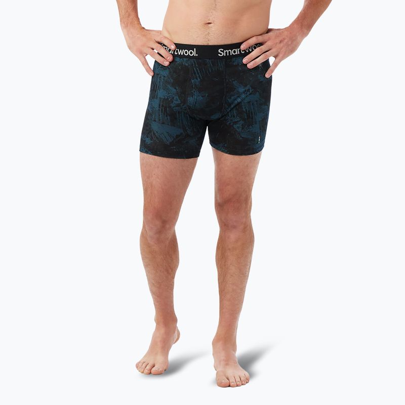 Ανδρικό Smartwool Merino Print Boxer Brief twilight blue mountain thermal boxers 2