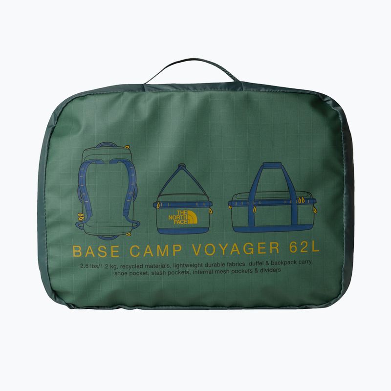 The North Face Base Camp Voyager Duffel 62 l ταξιδιωτική τσάντα σε πράσινο/σκιαστικό μπλε χρώμα 4