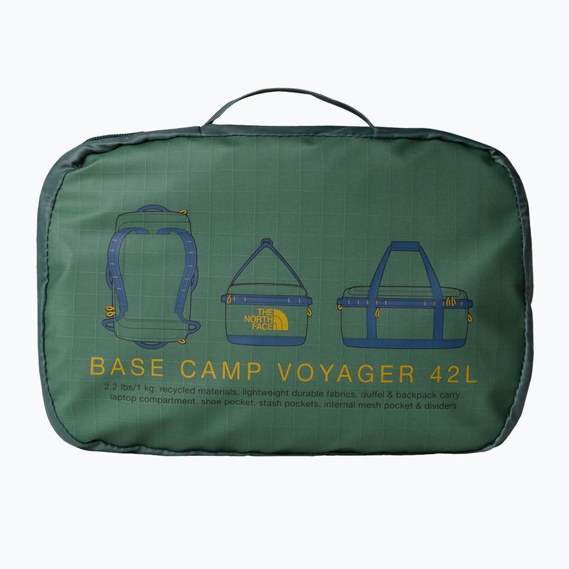 The North Face Base Camp Voyager Duffel 42 l ταξιδιωτική τσάντα σε πράσινο/σκιαστικό μπλε χρώμα 4