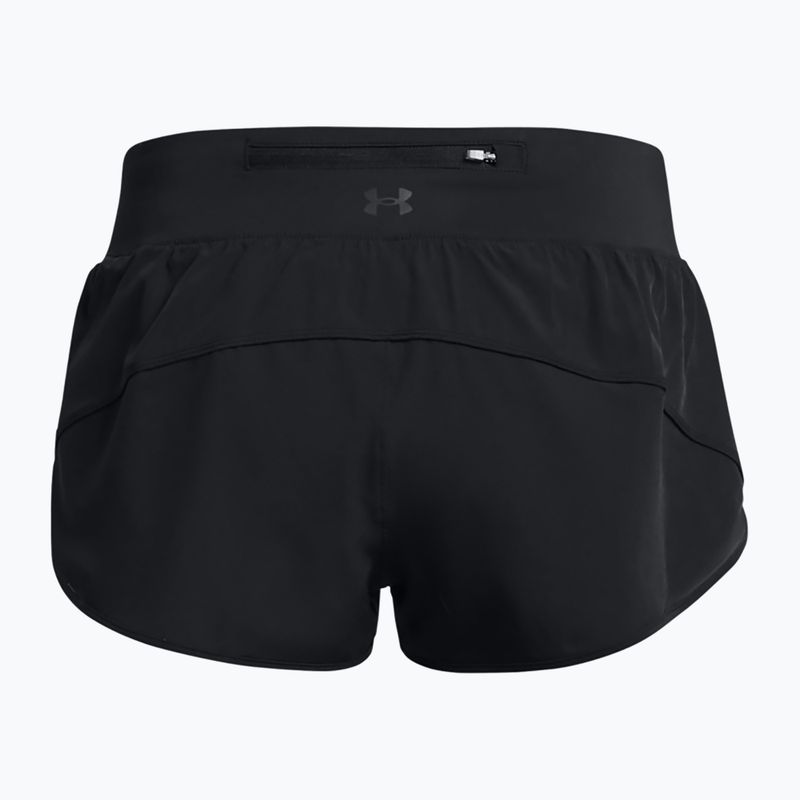 Under Armour Launch Pro 2'' γυναικείο σορτς για τρέξιμο μαύρο/μαύρο/ανακλαστικό 2