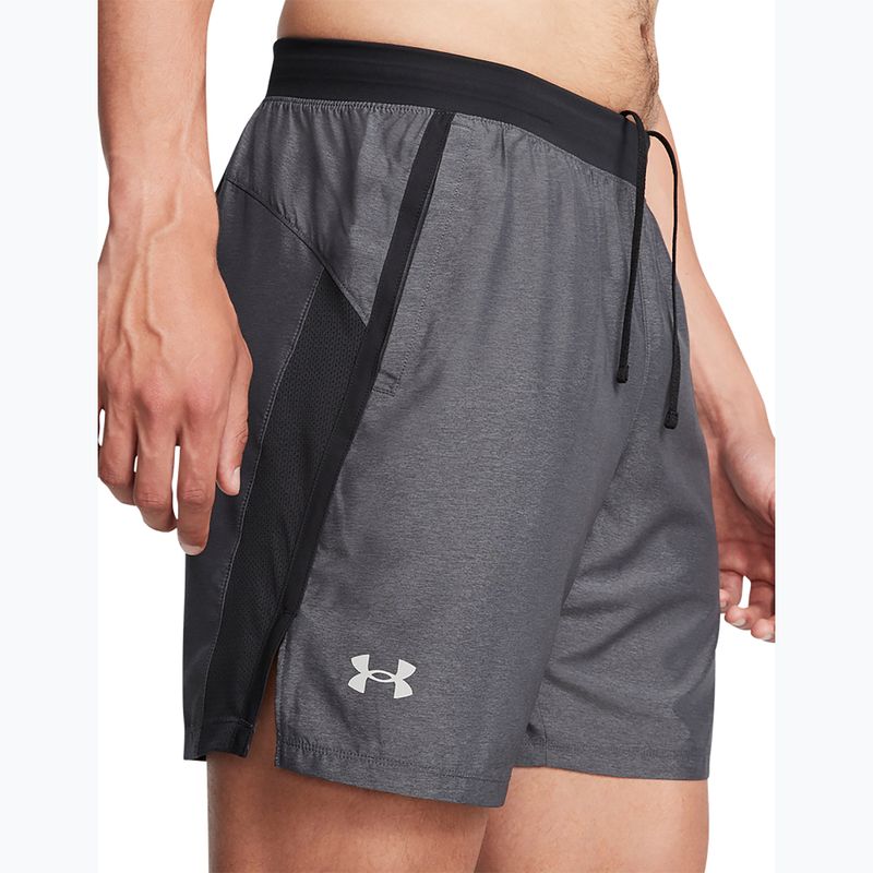 Ανδρικό Under Armour Launch 7" Heather μαύρο / μαύρο / αντανακλαστικό σορτς για τρέξιμο 4