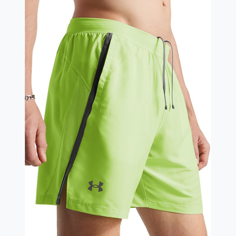 Under Armour Launch 7" ανδρικό σορτς για τρέξιμο πράσινο/καστλέροκ/ αντανακλαστικό 4