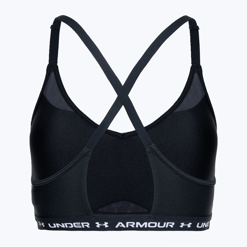 Under Armour Crossback Low μαύρο/λευκό σουτιέν προπόνησης 2