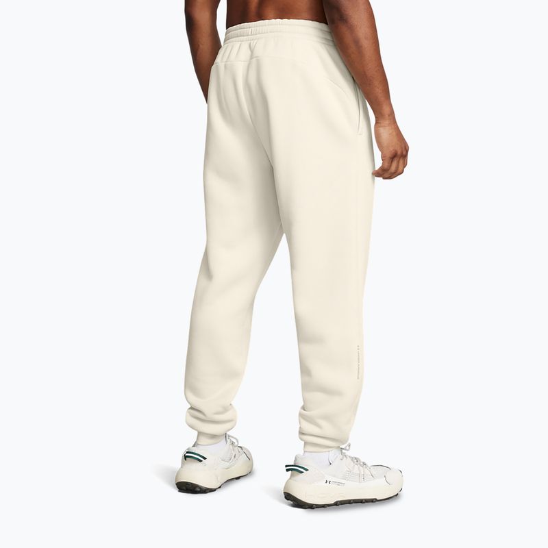 Ανδρικό Under Armour Fleece Pro Joggers λευκή/χακί βάση κορυφής 3