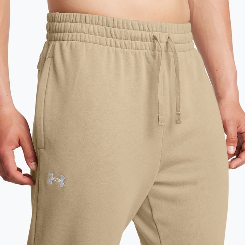 Under Armour ανδρικό παντελόνι Rival Fleece Joggers city χακί/λευκό παντελόνι 4