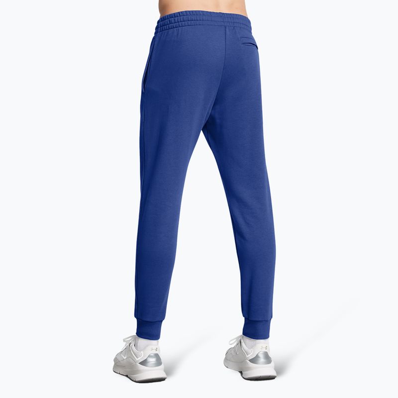 Under Armour ανδρικό παντελόνι Rival Fleece Joggers τεχνικό μπλε/λευκό παντελόνι 2